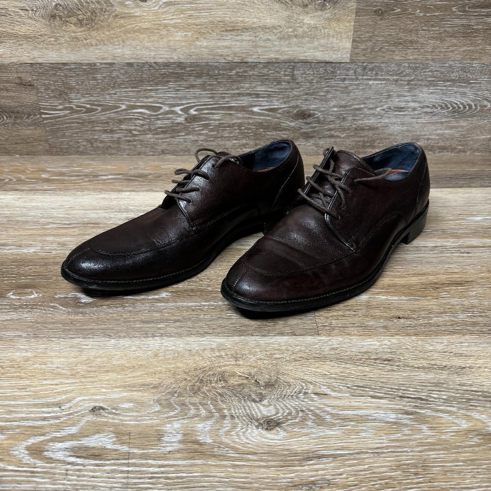 Cole Haan Men 10.5 M Lenox Hill Split Toe Oxfords Shoes Brown Leather C11628